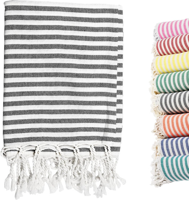 Turkish Cotton Hand Towel Baby Blue Stripes 45x90cm | Soft & Quick-Dry | SunKiss Dubai