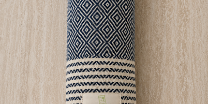 Turkish Cotton Hand Towel Blue Zig-Zag 45x90cm | Soft & Quick-Dry | SunKiss Dubai