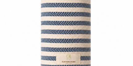 Turkish Cotton Hand Towel Indigo Blue Stripes 45x90cm | Soft & Quick-Dry | SunKiss Dubai