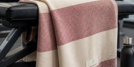 Turkish Cotton Hand Towel Maroon Zig-Zag 45x90cm | Soft & Quick-Dry | SunKiss Dubai