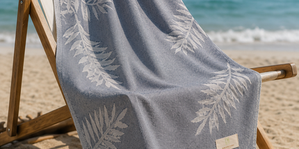 SunKiss Dubai Turkish Beach Towel – Grey Feather | 100 x 80 cm Cotton Towel