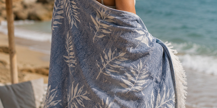SunKiss Dubai Turkish Beach Towel – Grey Feather | 100 x 80 cm Cotton Towel