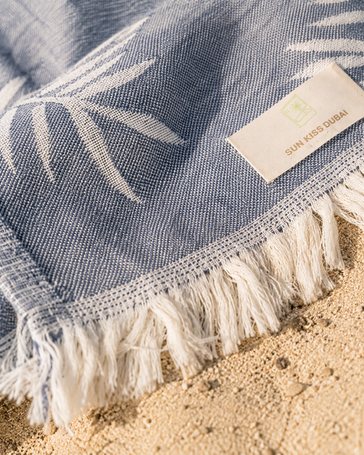 SunKiss Dubai Turkish Beach Towel – Grey Feather | 100 x 80 cm Cotton Towel