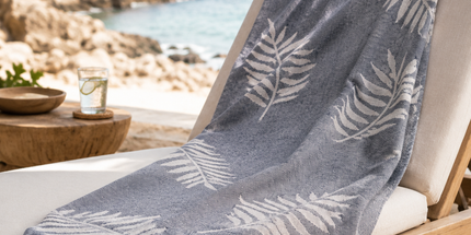 SunKiss Dubai Turkish Beach Towel – Grey Feather | 100 x 80 cm Cotton Towel