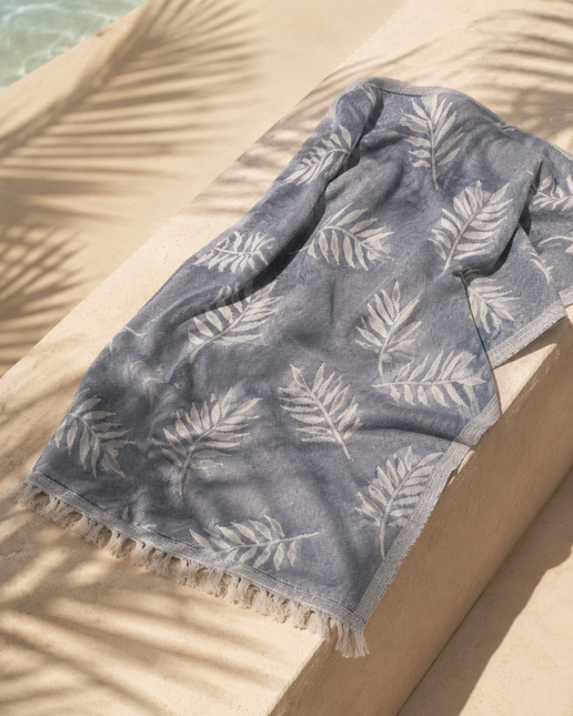 SunKiss Dubai Turkish Beach Towel – Grey Feather | 100 x 80 cm Cotton Towel