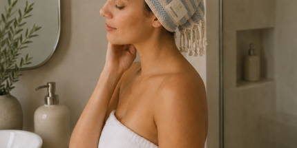 Turkish Cotton Hand Towel Sky Blue Stripes 45x90cm | Soft & Quick-Dry | SunKiss Dubai