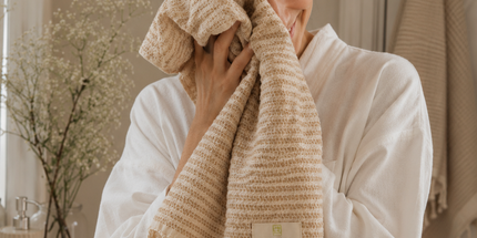 Turkish Cotton Hand Towel Beige Stripes 45x90cm | Soft & Quick-Dry | SunKiss Dubai