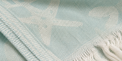 SunKiss Dubai Turkish Beach Towel – Turquiose Stars | 100 x 80 cm Cotton Towel