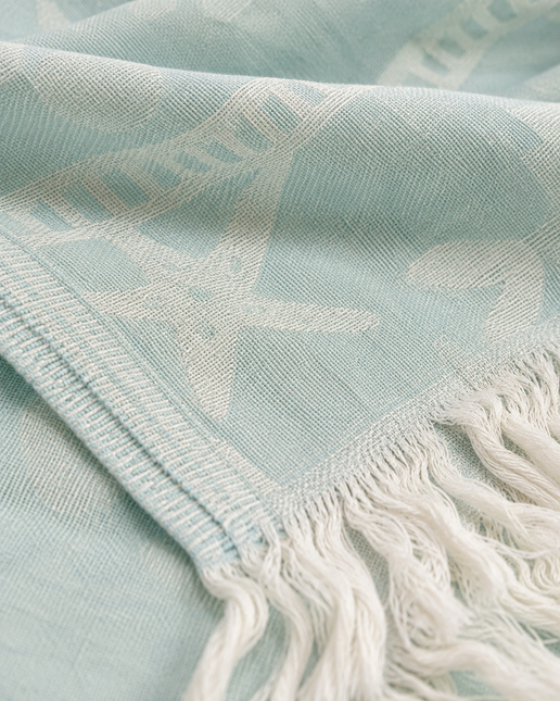 SunKiss Dubai Turkish Beach Towel – Turquiose Stars | 100 x 80 cm Cotton Towel