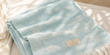 SunKiss Dubai Turkish Beach Towel – Turquiose Stars | 100 x 80 cm Cotton Towel