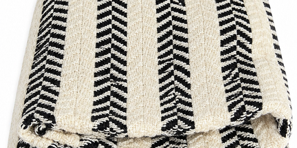 Turkish Cotton Hand Towel Black Stripes 45x90cm | Soft & Quick-Dry | SunKiss Dubai