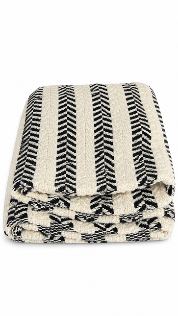 Turkish Cotton Hand Towel Black Stripes 45x90cm | Soft & Quick-Dry | SunKiss Dubai