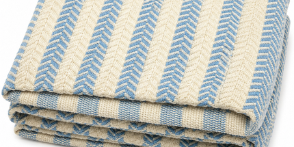 Turkish Cotton Hand Towel Sky Blue Stripes 45x90cm | Soft & Quick-Dry | SunKiss Dubai