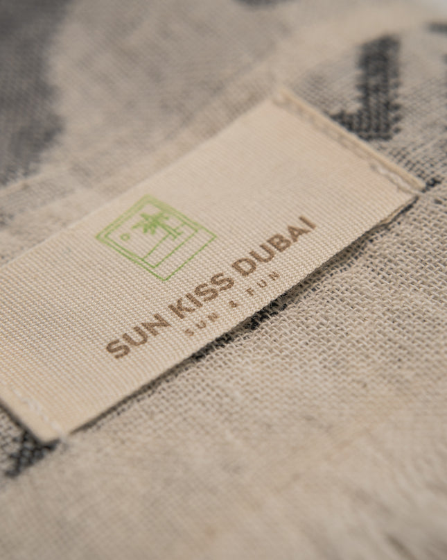 SunKiss Dubai Turkish Beach Towel - Grey Waves (100cm x 80cm)