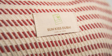 SunKiss Dubai Turkish Beach Towel - Red Stripes (100cm x 80cm)
