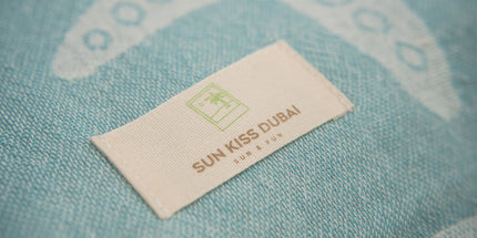 SunKiss Dubai Turkish Beach Towel - Sky Blue Stars (100cm x 80cm)