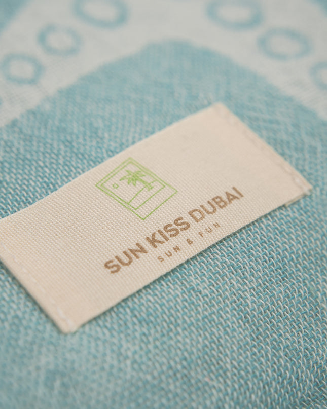 SunKiss Dubai Turkish Beach Towel - Sky Blue Stars (100cm x 80cm)