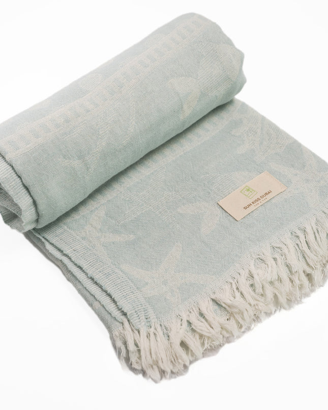 SunKiss Dubai Turkish Beach Towel - Stars Turquoise (100cm x 80cm)