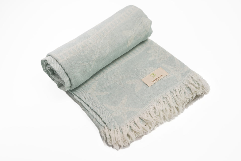 SunKiss Dubai Turkish Beach Towel - Stars Turquoise (100cm x 80cm)