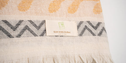 SunKiss Dubai Turkish Beach Towel - Orange Waves (100cm x 80cm)