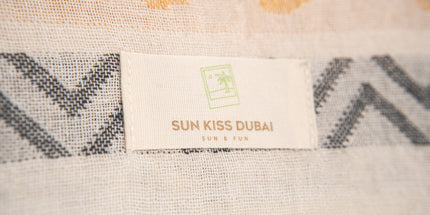 SunKiss Dubai Turkish Beach Towel - Orange Waves (100cm x 80cm)