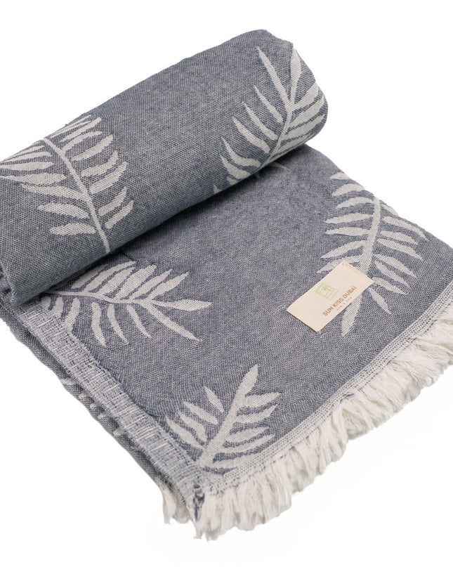 SunKiss Dubai Turkish Beach Towel - Grey Feather (100cm x 80cm)
