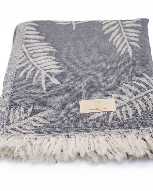 SunKiss Dubai Turkish Beach Towel - Grey Feather (100cm x 80cm)
