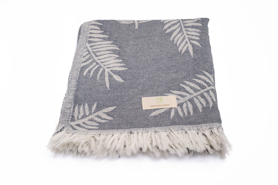 SunKiss Dubai Turkish Beach Towel - Grey Feather (100cm x 80cm)