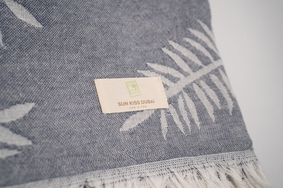 SunKiss Dubai Turkish Beach Towel - Grey Feather (100cm x 80cm)