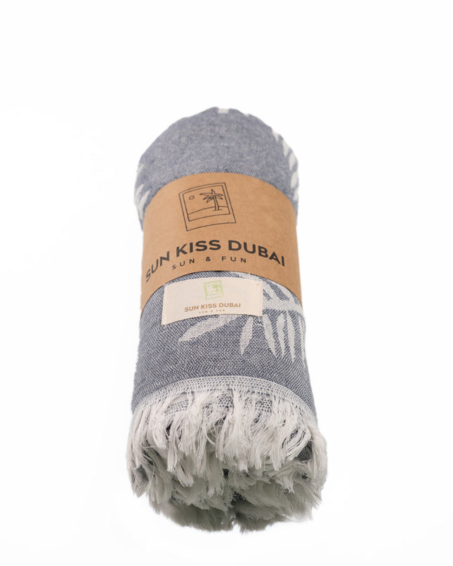 SunKiss Dubai Turkish Beach Towel - Grey Feather (100cm x 80cm)