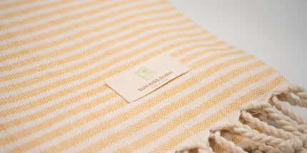 SunKiss Dubai Turkish Beach Towel - Orange Stripes (100cm x 80cm)