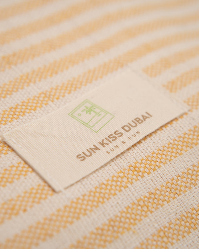SunKiss Dubai Turkish Beach Towel - Orange Stripes (100cm x 80cm)