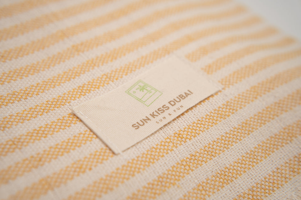 SunKiss Dubai Turkish Beach Towel - Orange Stripes (100cm x 80cm)