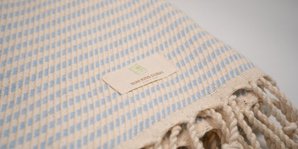 SunKiss Dubai Turkish Beach Towel - Blue Stripes (100cm x 80cm)