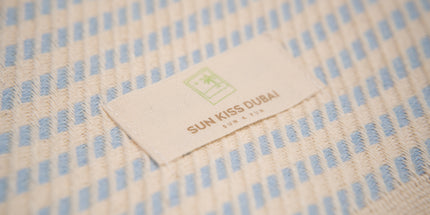 SunKiss Dubai Turkish Beach Towel - Blue Stripes (100cm x 80cm)