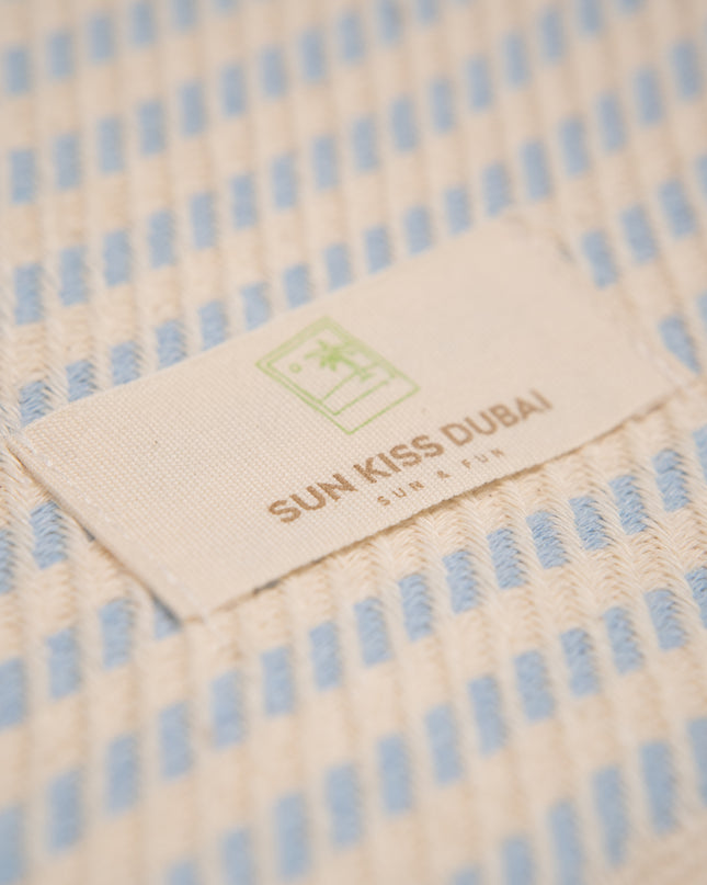 SunKiss Dubai Turkish Beach Towel - Blue Stripes (100cm x 80cm)