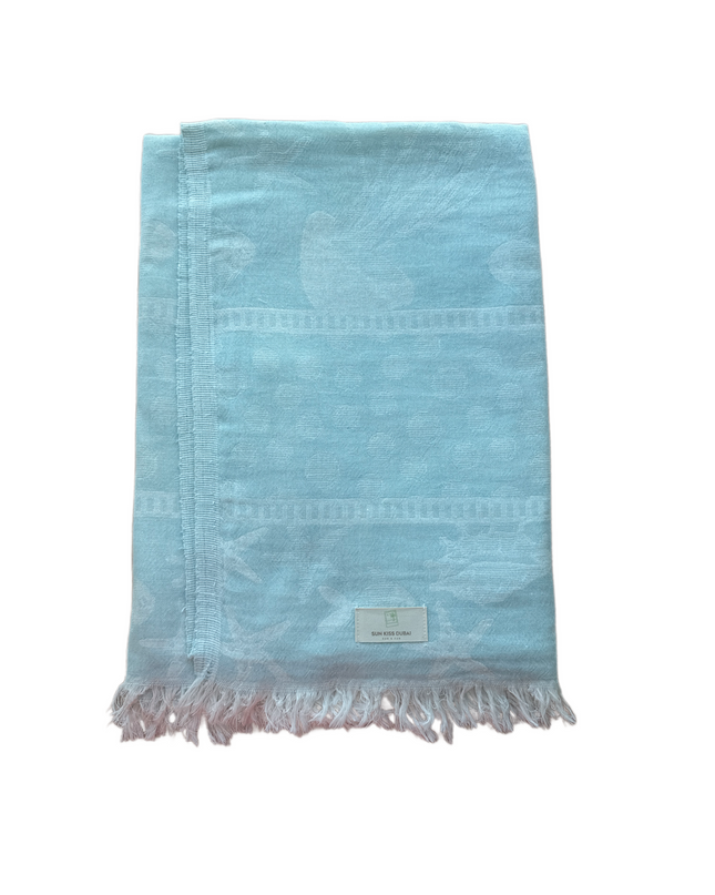 SunKiss Dubai Turkish Beach Towel - Stars Turquoise (100cm x 80cm)