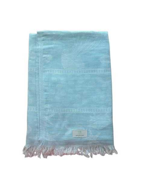 SunKiss Dubai Turkish Beach Towel - Stars Turquoise (100cm x 80cm)