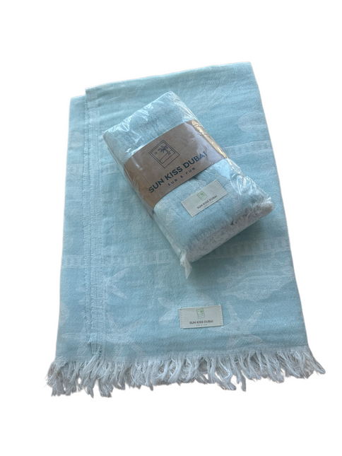 SunKiss Dubai Turkish Beach Towel - Stars Turquoise (100cm x 80cm)