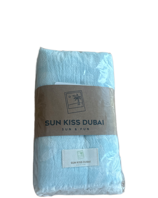 SunKiss Dubai Turkish Beach Towel - Stars Turquoise (100cm x 80cm)