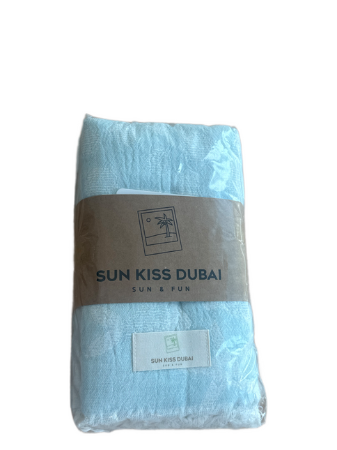 SunKiss Dubai Turkish Beach Towel - Stars Turquoise (100cm x 80cm)