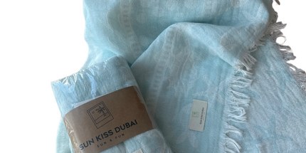 SunKiss Dubai Turkish Beach Towel - Stars Turquoise (100cm x 80cm)