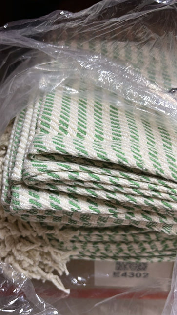 Turkish Cotton Hand Towel Lime Mint Stripes 45x90cm | Soft & Quick-Dry | SunKiss Dubai