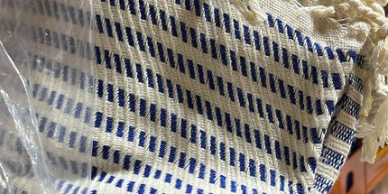 Turkish Cotton Hand Towel Blue Stripes 45x90cm | Soft & Quick-Dry | SunKiss Dubai
