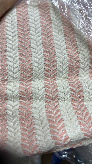 Turkish Cotton Hand Towel Peach Stripes 45x90cm | Soft & Quick-Dry | SunKiss Dubai