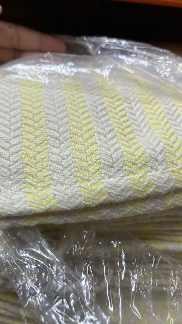 Turkish Cotton Hand Towel Yellow Stripes 45x90cm | Soft & Quick-Dry | SunKiss Dubai