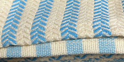 Turkish Cotton Hand Towel Sky Blue Stripes 45x90cm | Soft & Quick-Dry | SunKiss Dubai