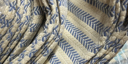 Turkish Cotton Hand Towel Indigo Blue Stripes 45x90cm | Soft & Quick-Dry | SunKiss Dubai