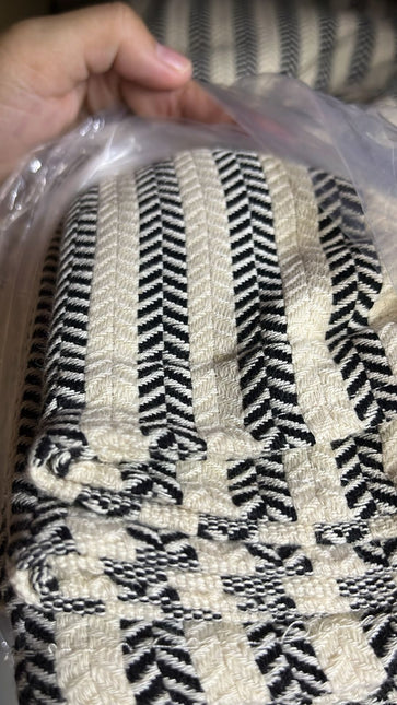 Turkish Cotton Hand Towel Black Stripes 45x90cm | Soft & Quick-Dry | SunKiss Dubai