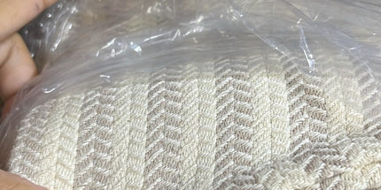 Turkish Cotton Hand Towel Beige Stripes 45x90cm | Soft & Quick-Dry | SunKiss Dubai
